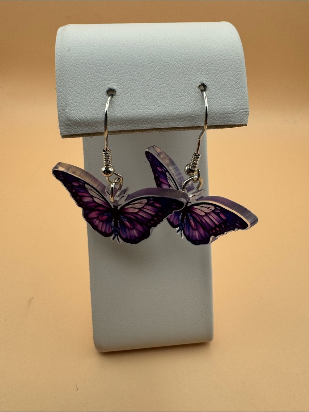 Purple Butterfly Drop Earrings - Women Jewelry